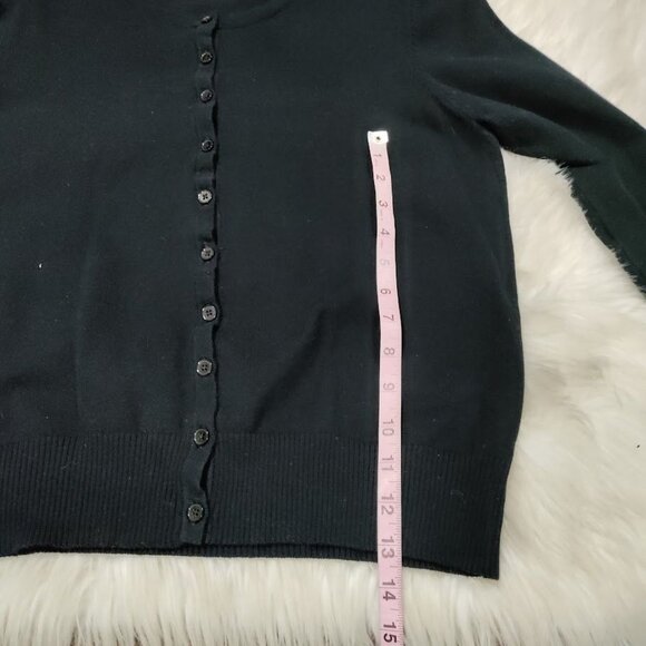 Chaus Black button Down Cardigan Cropped with 3/4 Sleeves L/ XL - Picture 7 of 11